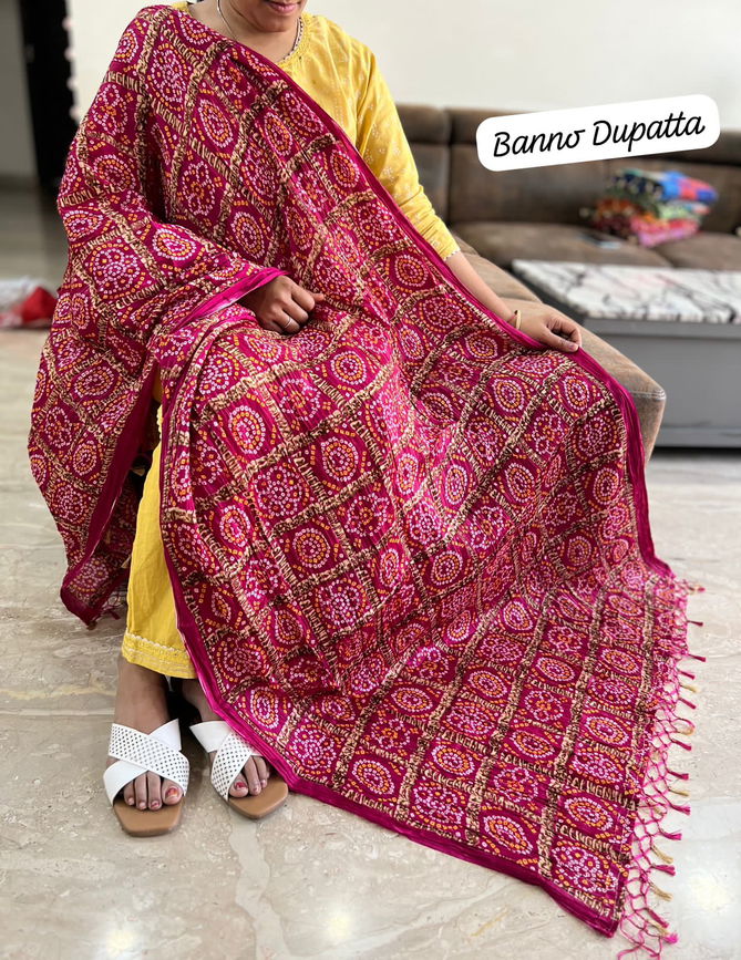 MB Banno Dupatta Designer Print Bandhej Dupatta Wholesale Shop In Surat
